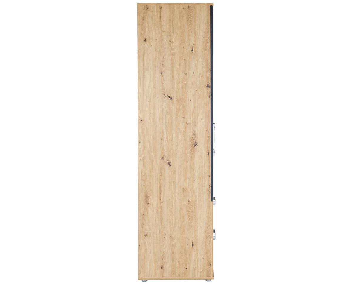 KLEIDERSCHRANK Alessio 2. türig - Anthrazit/Silberfarben, Holzwerkstoff/Kunststoff (130/188/51cm) - arthur berndt