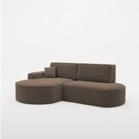 ECKSOFA Venedig Mit Schlaffunktion - Braun, Holzwerkstoff/Textil (278/179cm) - Fun Möbel