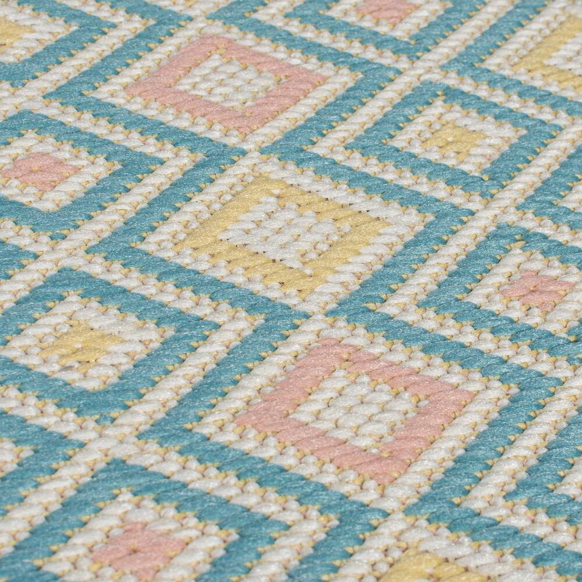 OUTDOORTEPPICH Waschbar RAVENGLASS, geometrisch, Pastellfarben, 200 x 290 cm - Multicolor, Textil (200/290cm) - KADIMA DESIGN