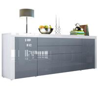 SIDEBOARD La Paz Grau Hochglanz / Weiß Hochglanz - Grau, Holzwerkstoff (200/72/35cm) - Vladon