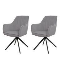 ESSZIMMERSTUHL Hellgrau 2er-Set - Hellgrau, Textil (58/87/55cm) - MCW