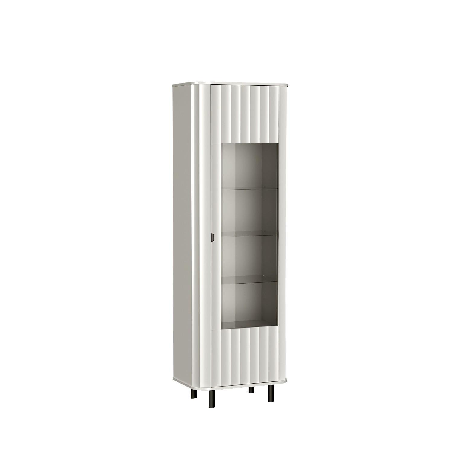 VITRINE MODERNO 200 / 65,3 cm in Weiß - Weiß, Holzwerkstoff (65.3/200/40.5cm) - MASSENO