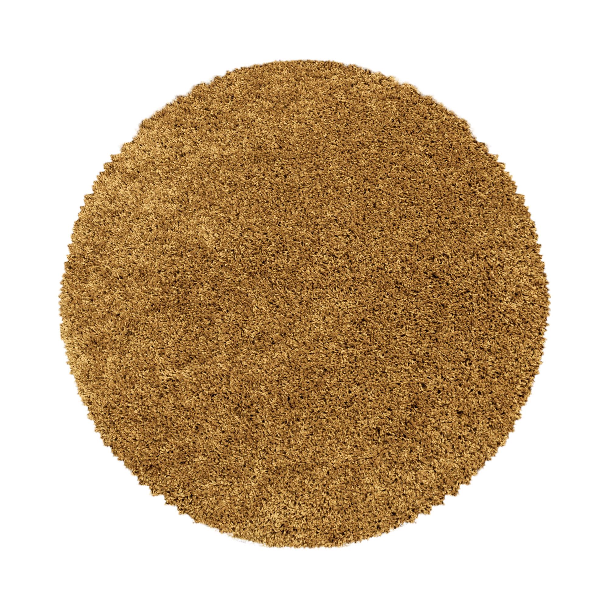 TEPPICH Hochflor SPREE in Gold, einfarbig, Ø 200 cm - Goldfarben, Textil (200/200cm) - KADIMA DESIGN