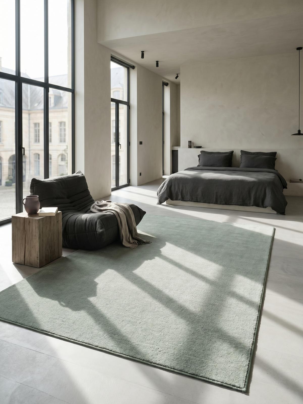 KURZFLORTEPPICH Antirutsch Uni RUTOR Polyester Grün 160 x 220 cm - Grün, Textil (160/220cm) - KADIMA DESIGN