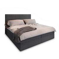 BOXBETT PISA 160x200 cm mit Matratze und Topper - Graphitfarben - Graphitfarben, Holz (160/200cm) - MASSENO