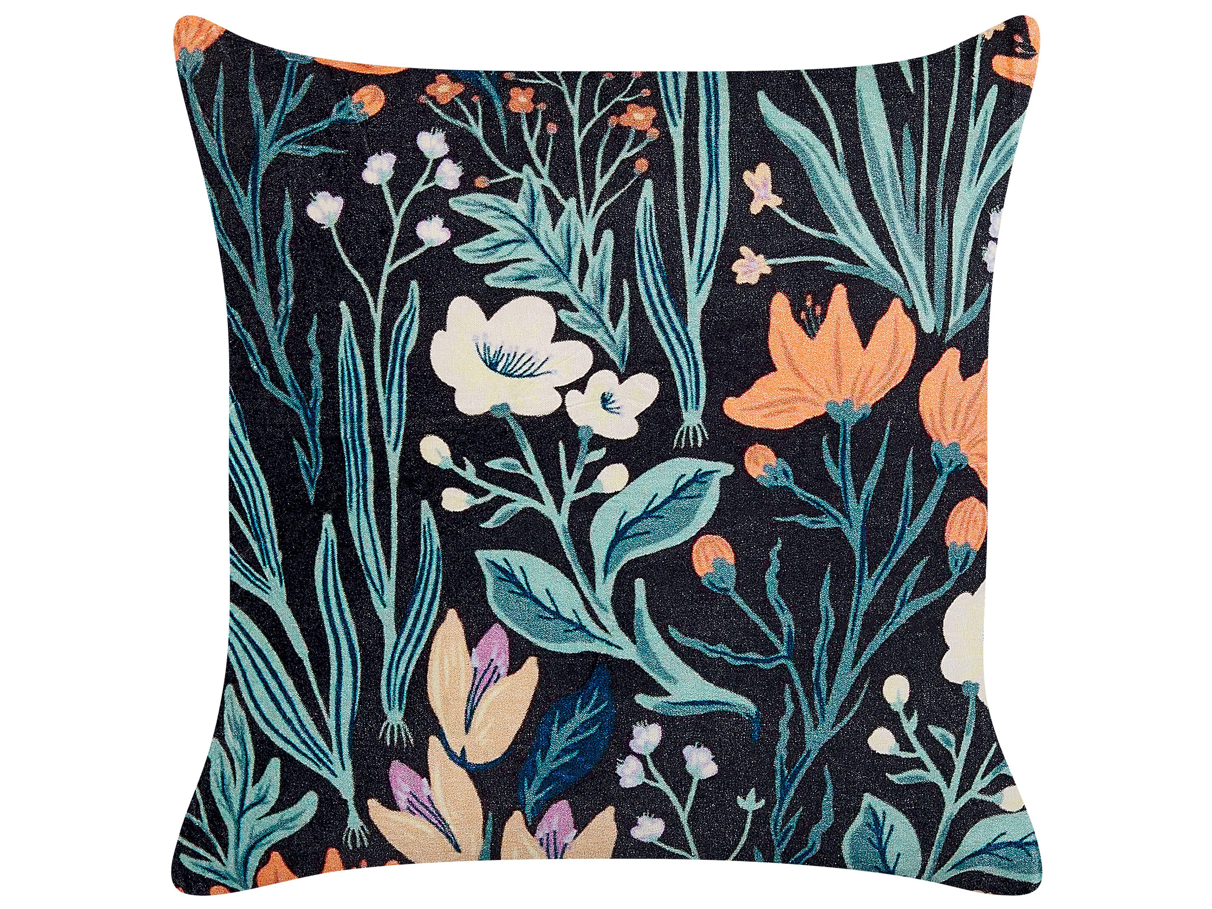DEKOKISSEN Schwarz 45/45 cm Osmunda - Schwarz, Textil (45/45cm) - Beliani
