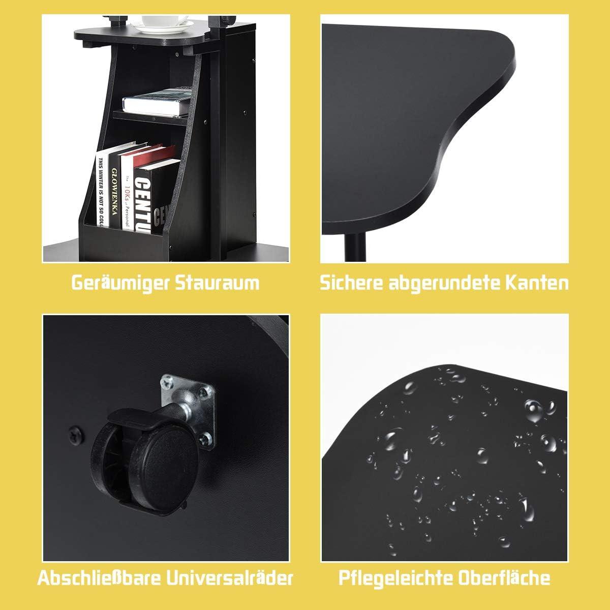 COMPUTERTISCH Schwarz - Schwarz, Holzwerkstoff (40/55/110cm) - COSTWAY