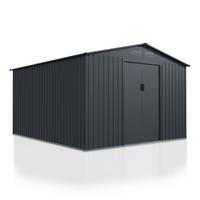 GERÄTESCHUPPEN XXL dunkelgrau - Dunkelgrau, Metall (314/190/282cm) - Juskys