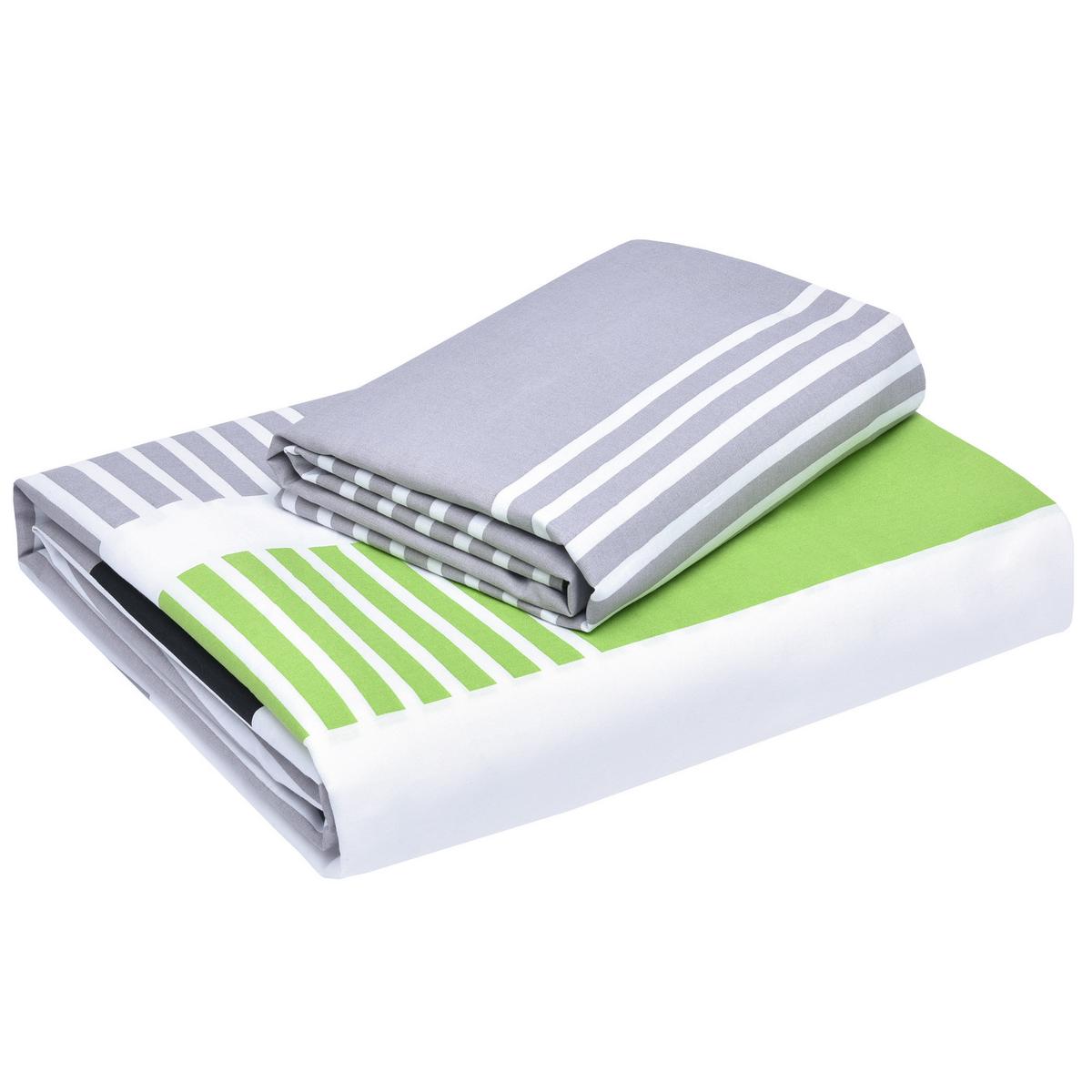 BETTWWÄSCHE Dana 155/220 cm + Kissenbezug 80/80 cm Gestreift Renforcé - Multicolor, Textil (155/220cm)