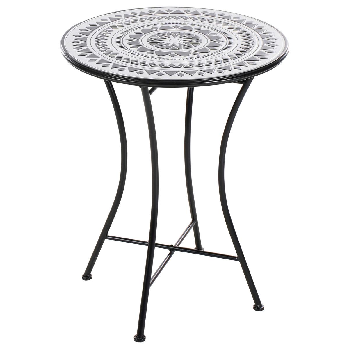 BISTROTISCH 60/60 cm Metall Schwarz/Weiß Comiso - Schwarz, Metall (60/60/75cm) - Beliani