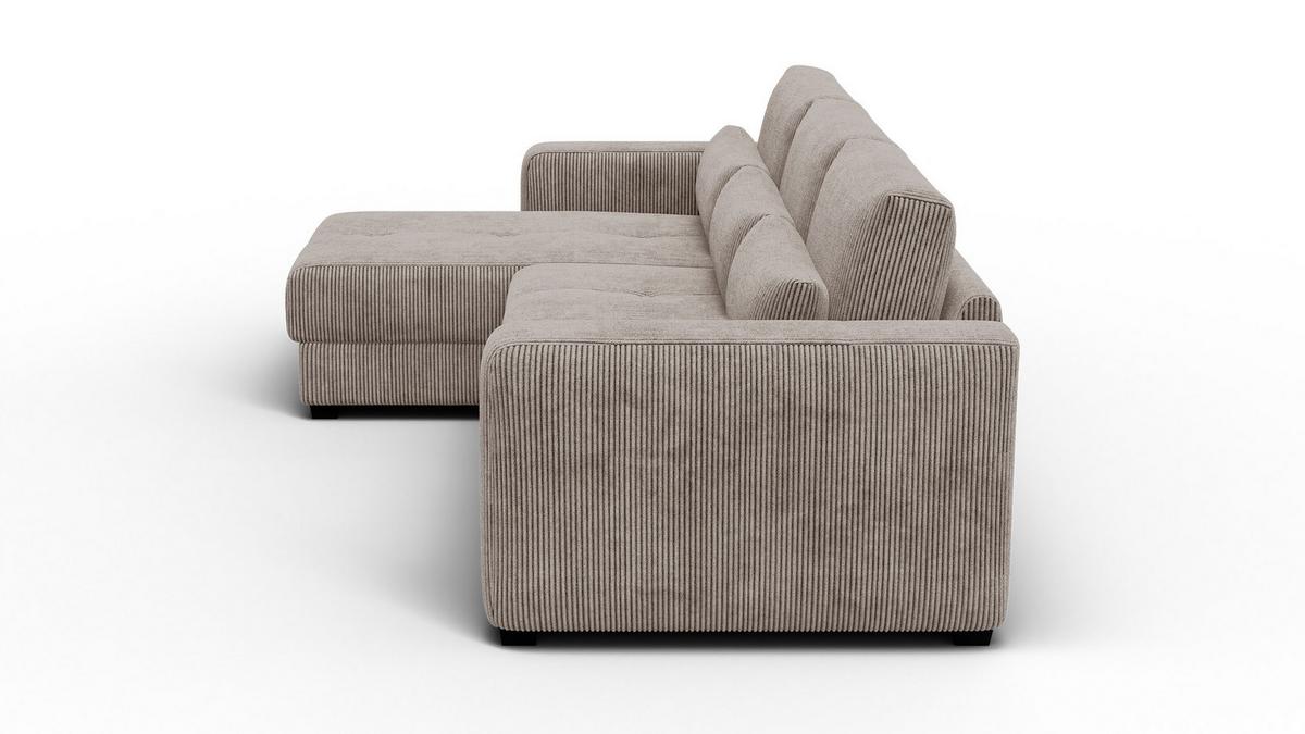 ECKSOFA OLI 4-Sitzer links, taupe - Taupe, Holz/Textil (295/172cm) - Wozimo