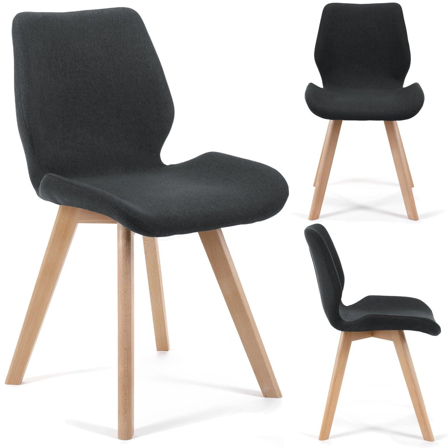 POLSTERSTUHL 4er Set, Holzbeine Schwarz 45,5/82,5/59 - Schwarz, Textil (45.5/82.5/59cm) - RAUMHIRSCH FURNITURE