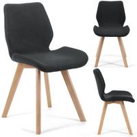 POLSTERSTUHL 4er Set, Holzbeine Schwarz 45,5/82,5/59 - Schwarz, Textil (45.5/82.5/59cm) - RAUMHIRSCH FURNITURE