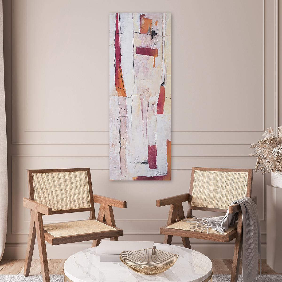 WANDBILD künstlerische abstraktion - Beige, Textil (30/90cm) - Feeby