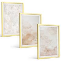 BILDER SET 3er Set - 40x60 cm Goldrahmen - Modische Pastelltexturen - Goldfarben, Kunststoff (40/60cm) - TULUP