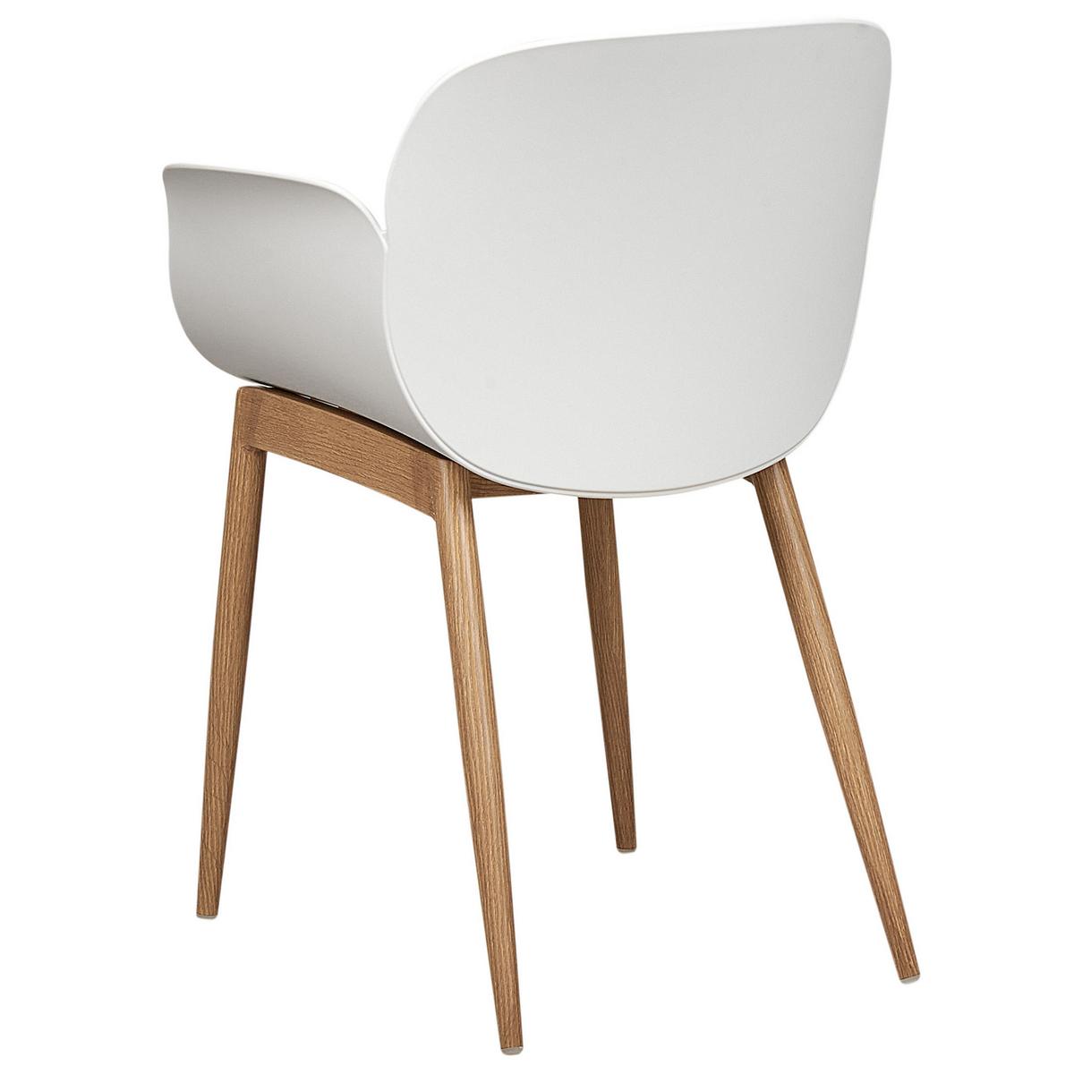 ESSZIMMERSTUHL 2er-Set Kunststoff weiß/heller Holzfarbton Abilene - Hellbraun/Weiß, Kunststoff (53/81/50cm) - Beliani