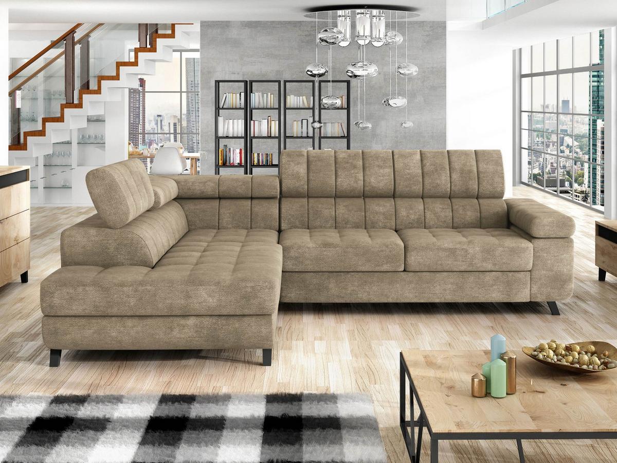 ECKSOFA Nord, Seite: Links - Schwarz/Sahara, Holz/Textil (264/203cm) - MIRJAN24