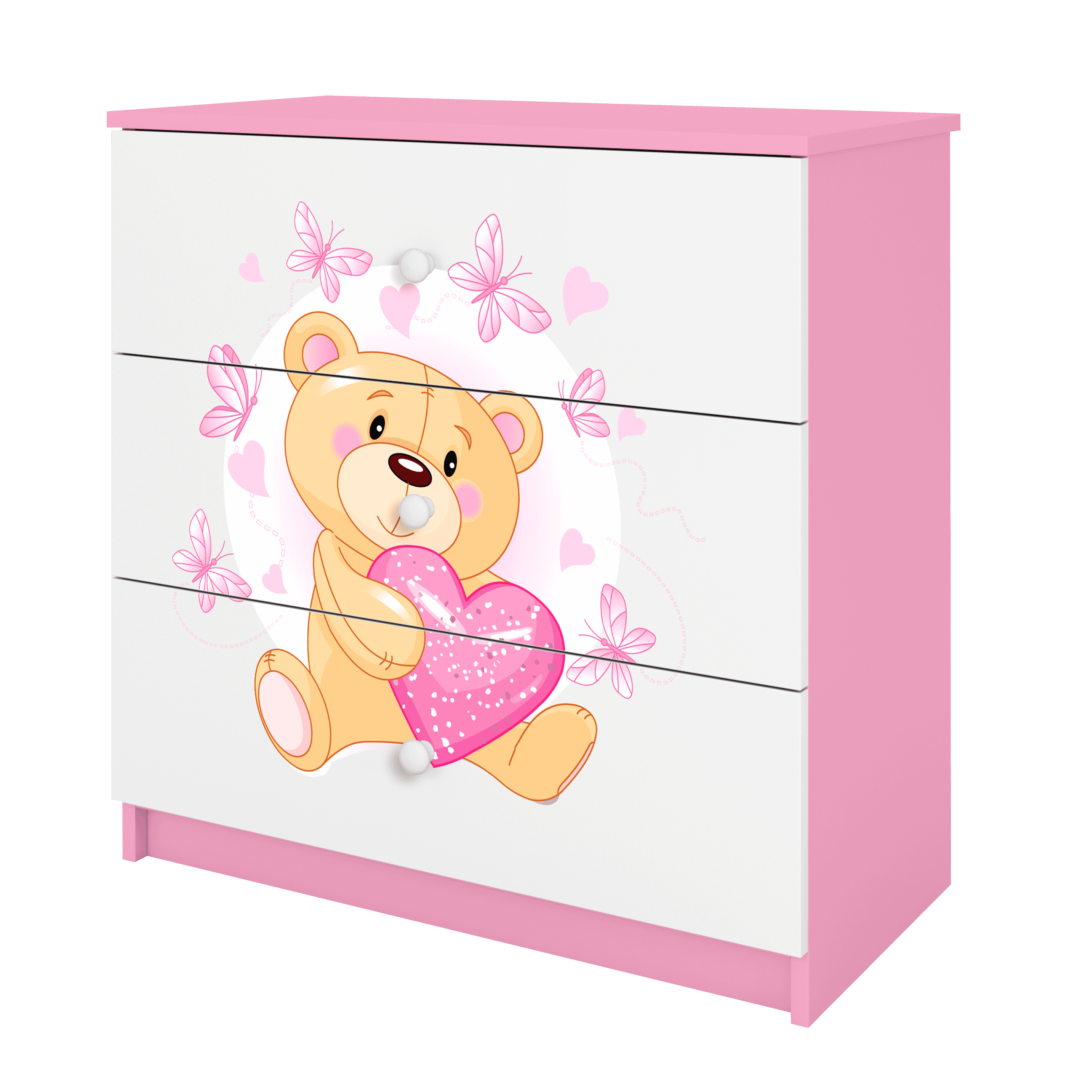 KOMMODE Babydreams Teddybär II 81/81/41 - Rosa, Holzwerkstoff (81/81/41cm) - RAUMHIRSCH FURNITURE
