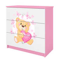 KOMMODE Babydreams Teddybär II 81/81/41 - Rosa, Holzwerkstoff (81/81/41cm) - RAUMHIRSCH FURNITURE