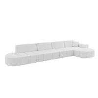 ECKSOFA Ottomane Rechts LIVO-L3 - 422x173x79,5 cm Weiß - Weiß, Holzwerkstoff/Textil (422/173cm) - ALTDECOR