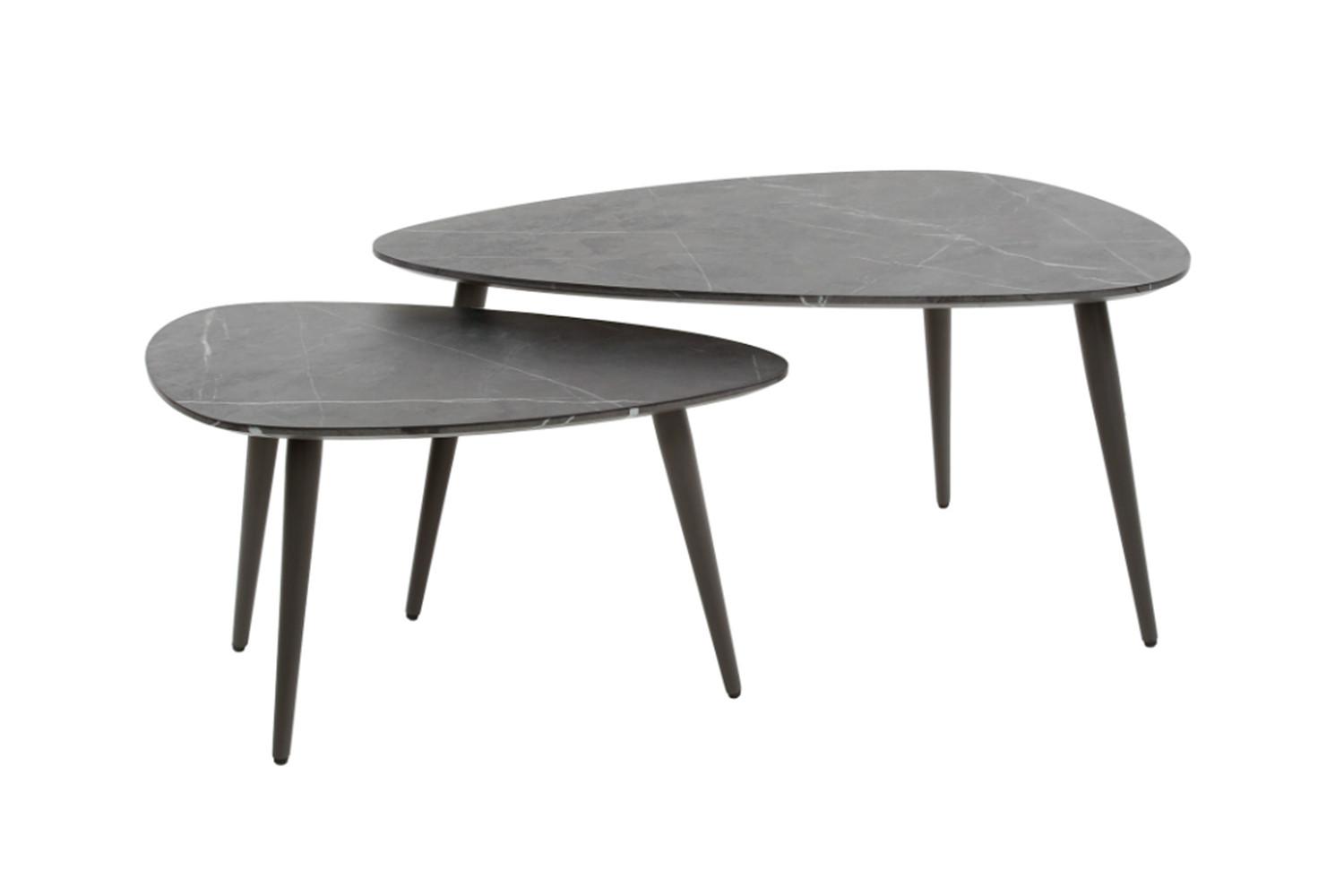 COUCHTISCH PARANA 2ER SET Schwarz Kunststoff - Schwarz, Kunststoff/Metall (44/80/40cm) - KAWOLA