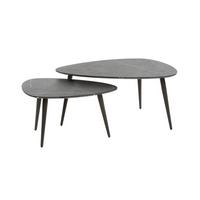 COUCHTISCH PARANA 2ER SET Schwarz Kunststoff - Schwarz, Kunststoff/Metall (44/80/40cm) - KAWOLA