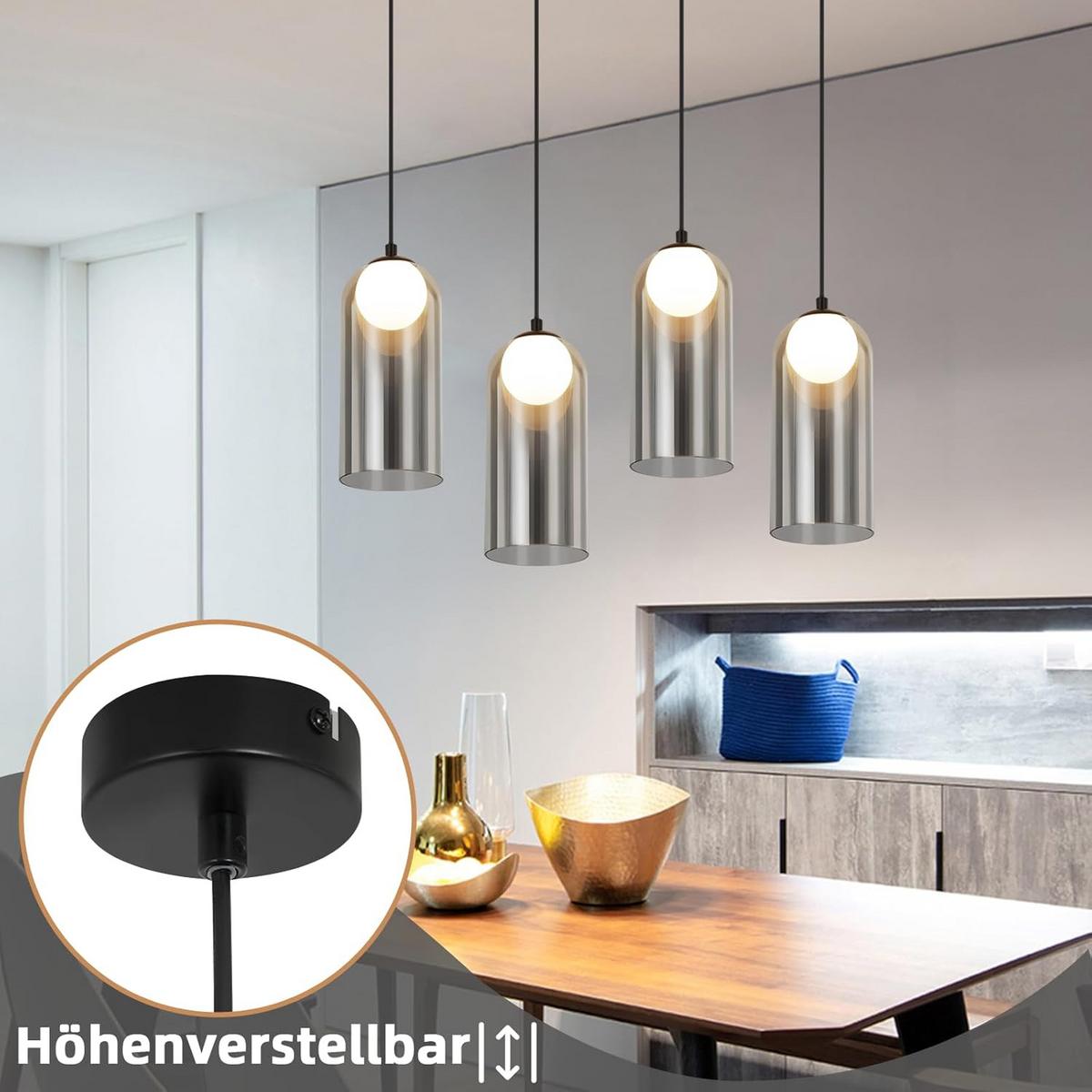 HÄNGELEUCHTE Nolag 10/10/145.5 cm - Schwarz, Metall (145.5/10/10cm) - ZMH
