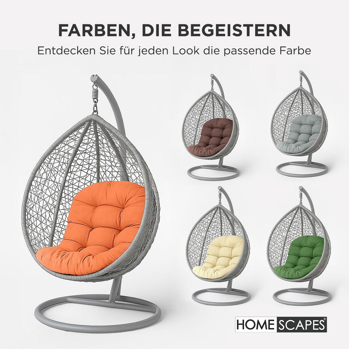 HÄNGESESSEL-KISSEN creme – halbrund, 80/120 cm - Creme, Textil (80/12/120cm) - Homescapes