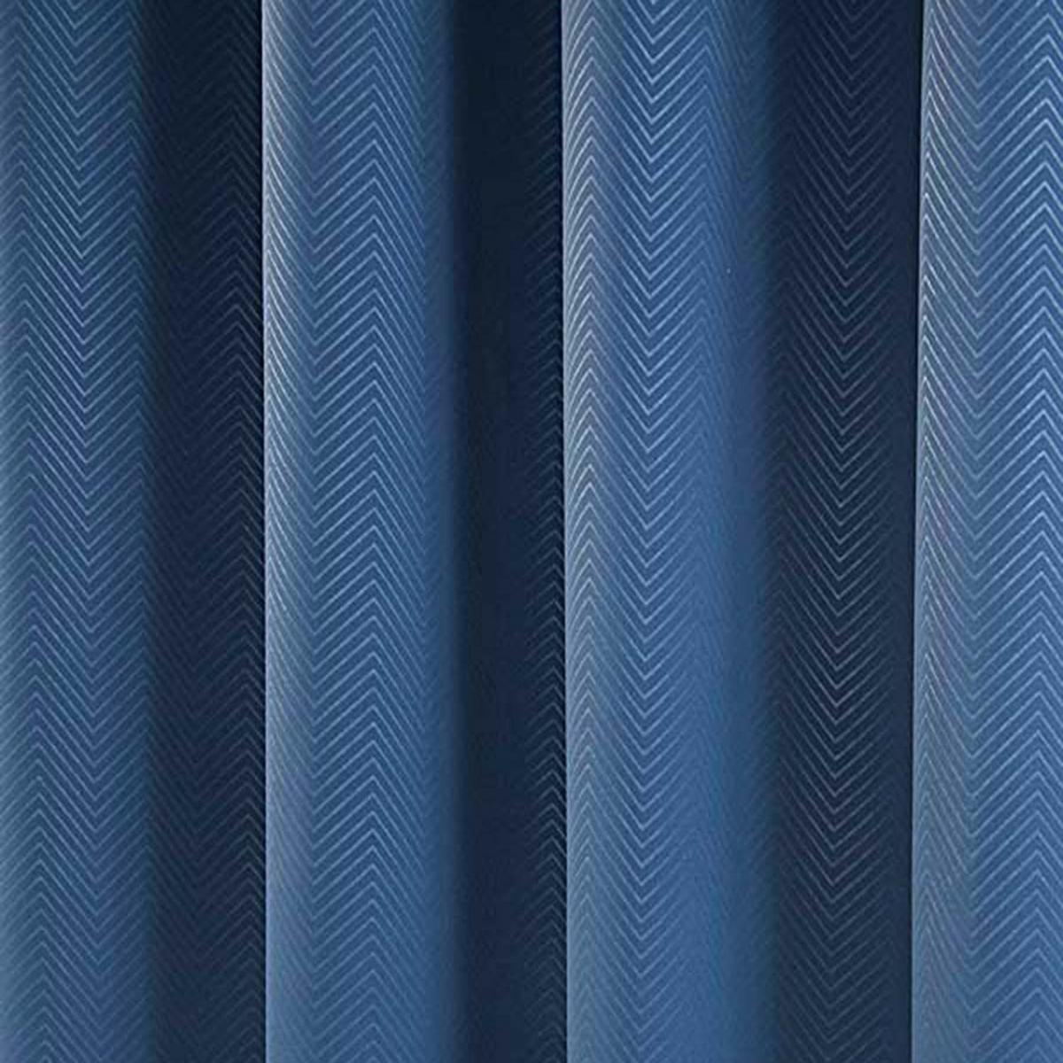 VERDUNKELUNGSVORHÄNGE Fischgrät mit Thermo-Funktion, Ösen 117/182 cm - Dunkelblau, Textil (117/182cm) - Homescapes