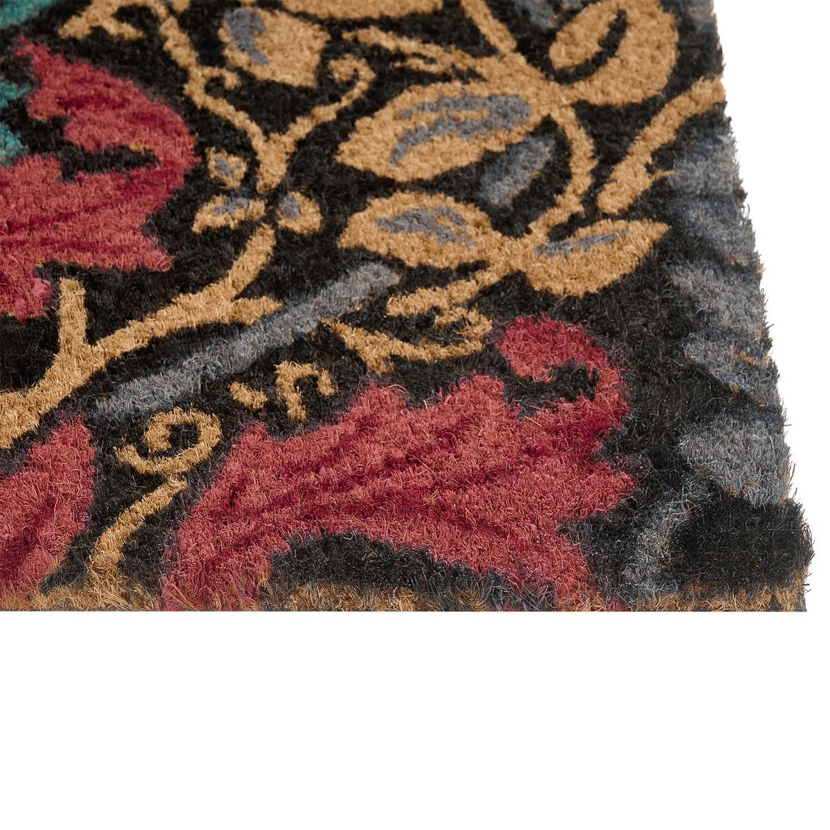 FUSSMATTE Bunt 40/60 cm Blume Kokosfasern Illiamna - Multicolor, Textil (40/60cm) - Beliani