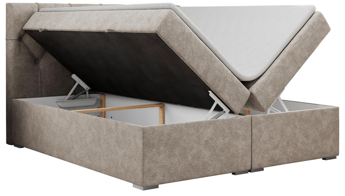 BOXBETT ALDA 140/200 Beige Struktur - H3 - Beige, Holz/Textil (140/200cm) - MKS