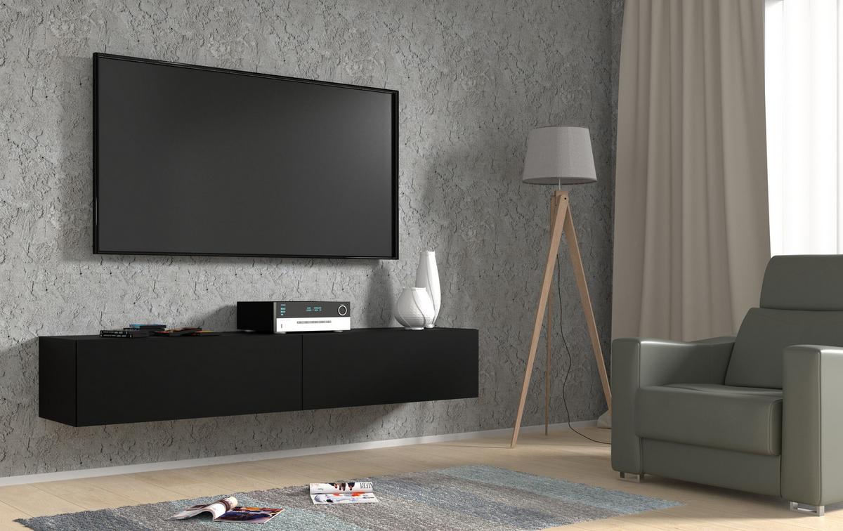 TV LOWBOARD Schwarz 180/30/40 - Schwarz, Holzwerkstoff (180/30/40cm) - RAUMHIRSCH FURNITURE