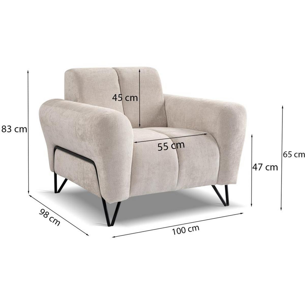 RELAXSESSEL Volare mit Metallbeinen braun - Schwarz/Braun, Textil/Metall (100/83/98cm) - Beautysofa