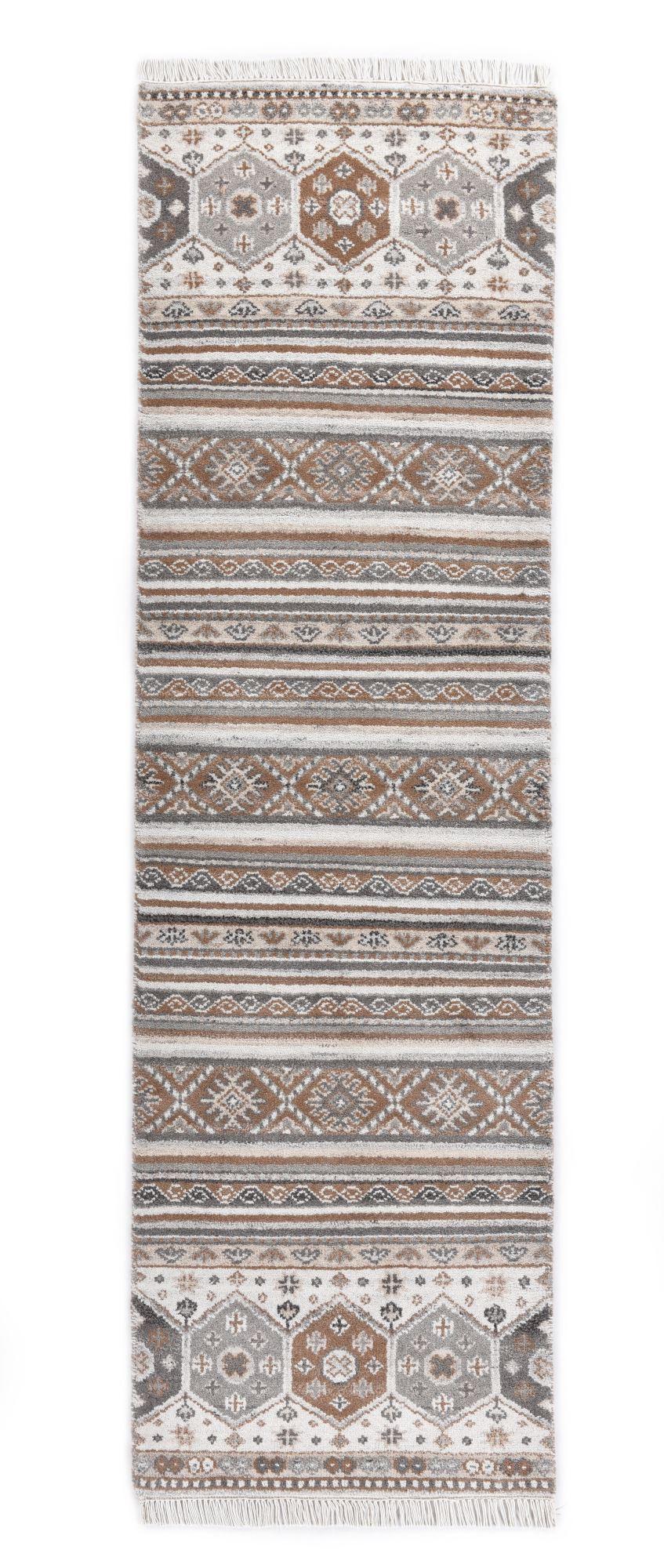 WOLLTEPPICH Imperial Schaal 80x300 cm - Naturfarben, Textil (80/300cm) - THEKO