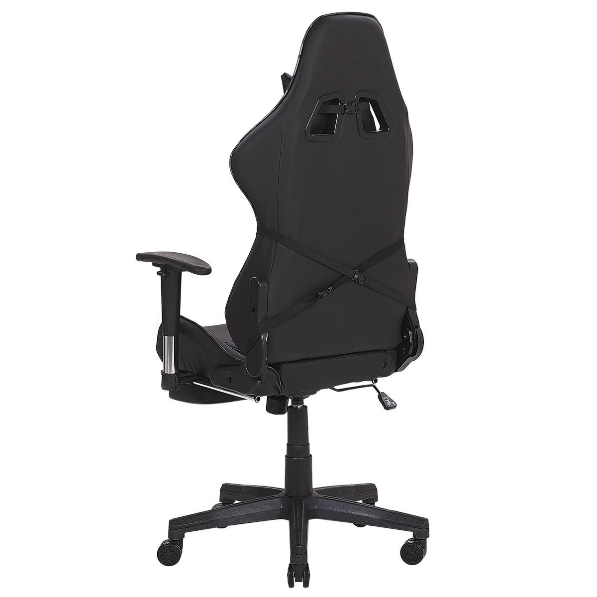 BÜROSTUHL Kunstleder Schwarz/Grau Victory - Schwarz, Kunststoff/Textil (55/124/60cm) - Beliani