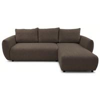 ECKSCHLAFSOFA Zordo BRAUNER CHENILLE RECHTS MIT ZWEI BETTKÄSTEN - Schwarz/Braun, Kunststoff/Textil (170/256cm) - Selsey