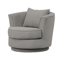 DREHSESSEL grau Web-Velours, Sessel 360° drehbar inklusive Kissen - Grau, Kunststoff/Textil (95/77/95cm)