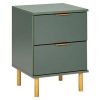 NACHTTISCH mit 2 Schubladen Grün Walpole - Grün, Holzwerkstoff (40/41/56cm) - Beliani