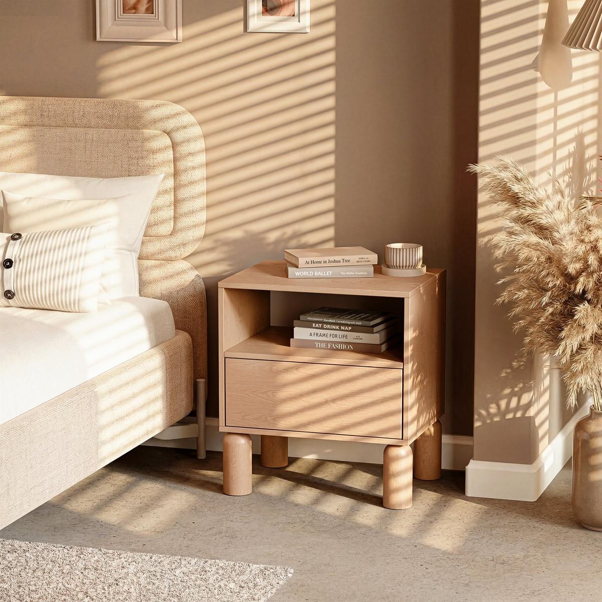 NACHTTISCH SENA - Naturfarben, Holzwerkstoff (54.4/60.2/40.6cm) - Idohome