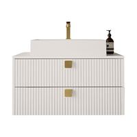 BADMÖBEL-SET Gariano 01 - Goldfarben/Weiß, Holzwerkstoff/Kunststoff (80/42/46cm) - MIRJAN24