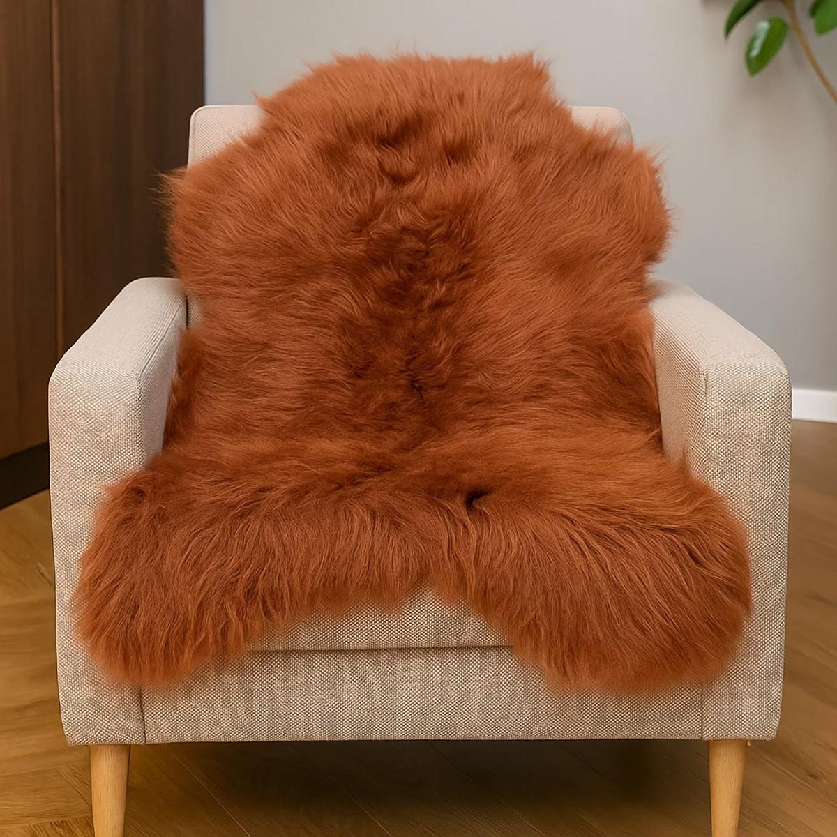SCHAFFELL Island Kastanienbraun Langhaar 2. Wahl ca. 110 cm - Kastanienfarben/Rotbraun, Fell (60/110cm) - Provellus
