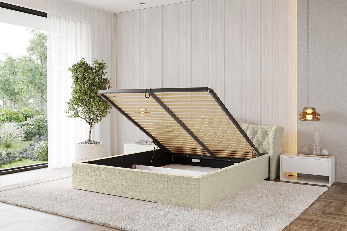 POLSTERBETT mit Bettkasten und Lattenrost, Boxbett ohne Matratze - ZORAN-V1 120x200 Beige - Taupe, Holzwerkstoff/Textil (120/200cm) - ALTDECOR