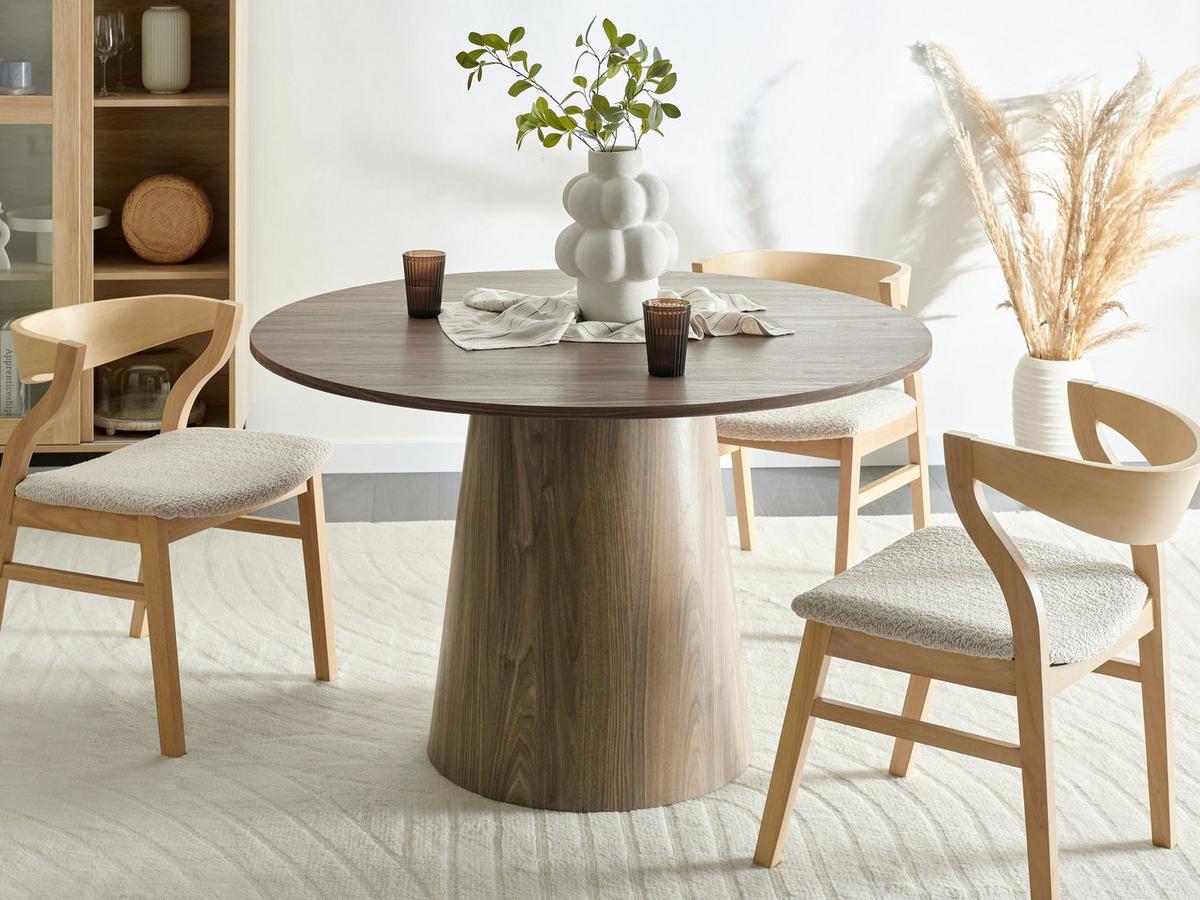 ESSTISCH Dunkelbraun 120/120 cm Oyen - Braun, Holzwerkstoff (120/120/77cm) - Beliani