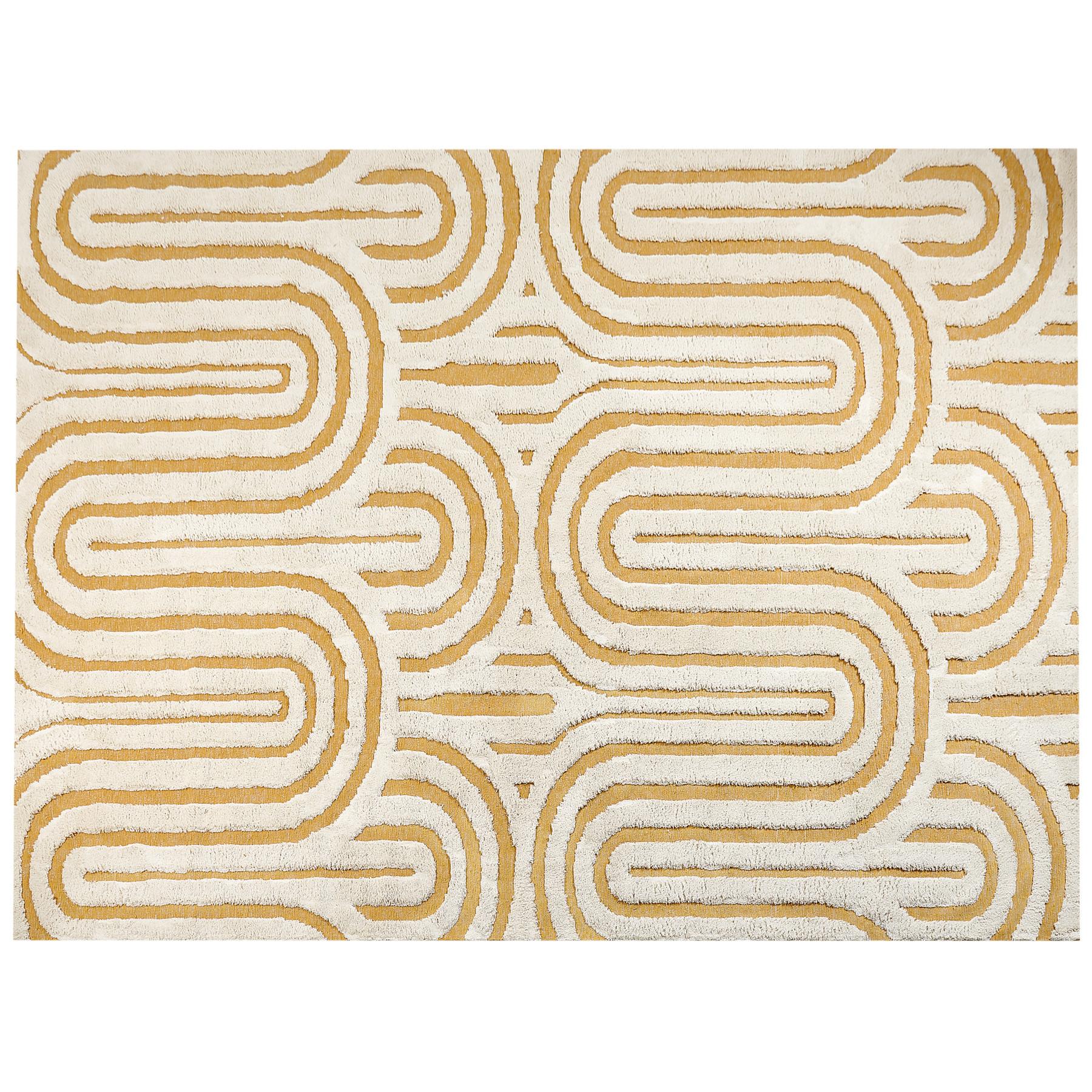 TEPPICH Gelb 300/400 cm Baumwolle Perai - Gelb/Weiß, Textil (300/400cm) - Beliani