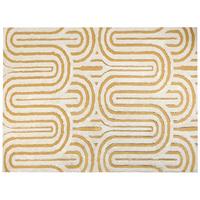 TEPPICH Gelb 300/400 cm Baumwolle Perai - Gelb/Weiß, Textil (300/400cm) - Beliani