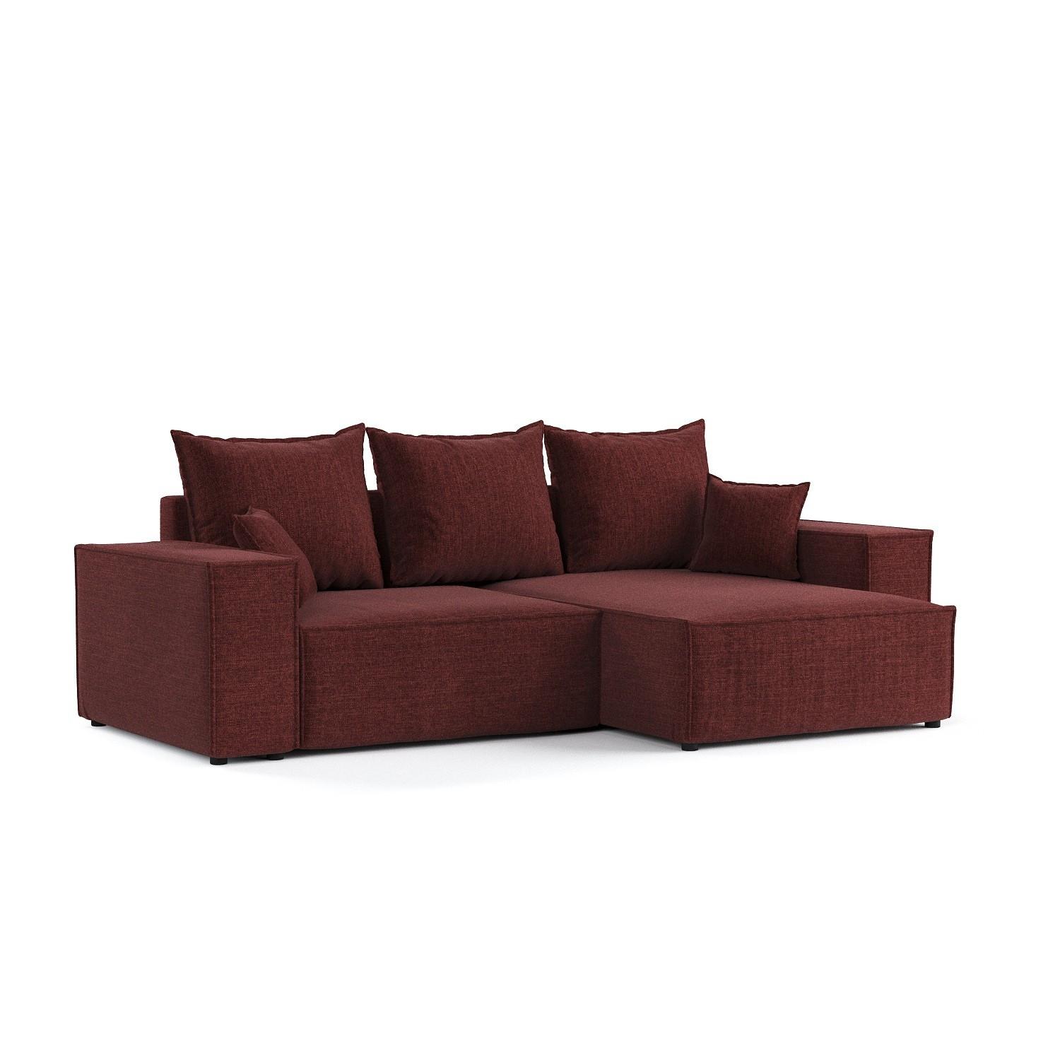 ECKSOFA SENSO mit Schlaffunktion Rot im City Stoff - Rot/Schwarz, Holz/Holzwerkstoff (255/148cm) - AltaBeds