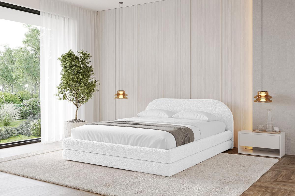 POLSTERBETT mit Bettkasten und Lattenrost, Bett mit Matratze H3/H4 - LERIS-v1 180x200 Weiß - Weiß, Holzwerkstoff/Textil (180/200cm) - ALTDECOR
