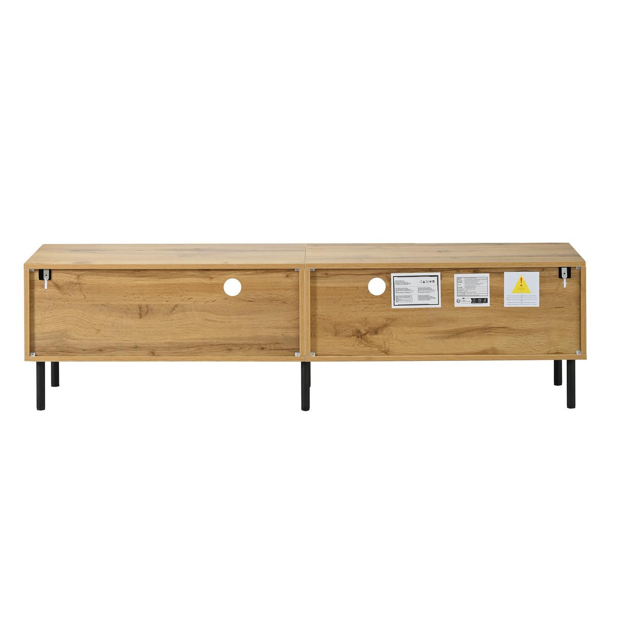 TV-LOWBOARD eiche-optik 160 cm mit 2 schubladen & 2 türen - Naturfarben, Holzwerkstoff (160/42.5/35cm) - Urban Meuble