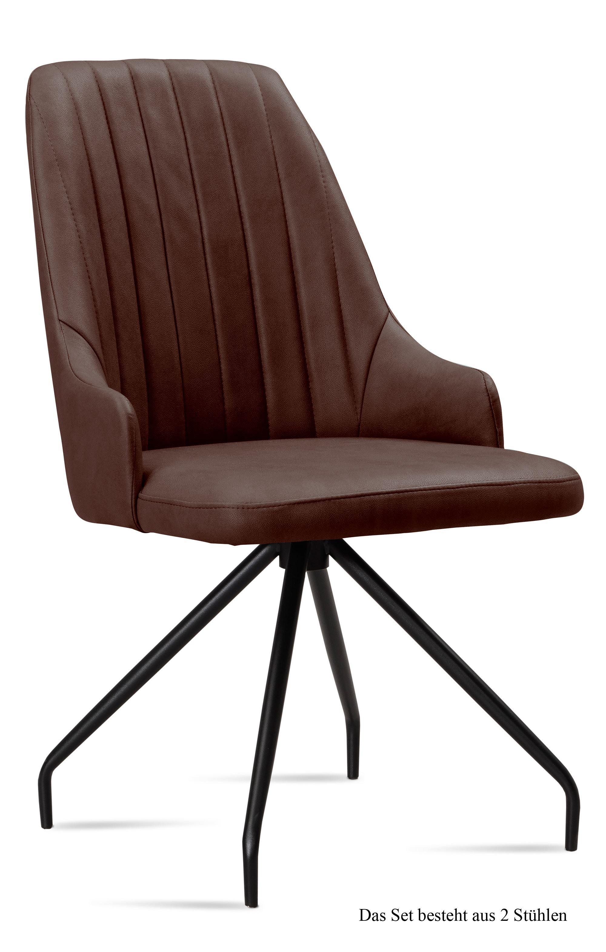 ESSZIMMERSTUHL (2er-Set) Dilara 52x91x60 Schwarz/Braun - Schwarz/Braun, Kunststoff (60/91/52cm) - 58aufmkessel