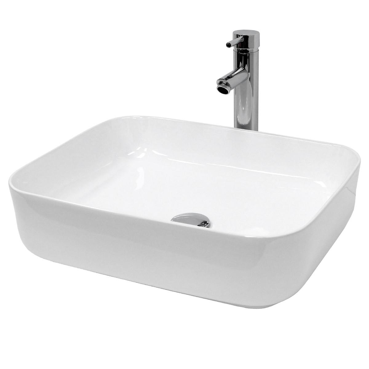 WASCHBECKEN - Weiß, Keramik (39.5/13.5/50.5cm) - ECD-Germany